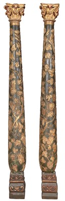 Lot 314 - Pair of Continental Painted and Parcel-Gilt...