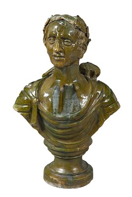 Lot 339 - Three Italian Green Glazed Terra Cotta Head...