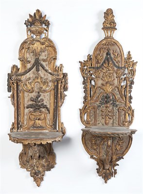 Lot 308 - Assembled Pair of Italian Rococo Painted and...