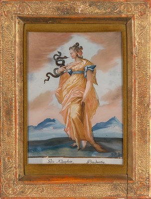 Lot 181 - Two Continental Reverse Paintings on Glass...