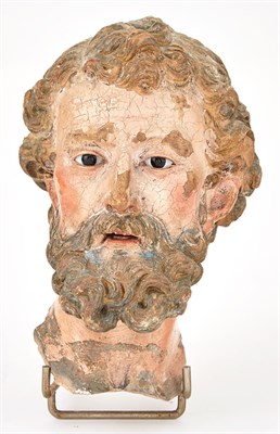 Lot 312 - Continental Painted Terra Cotta Head of a...