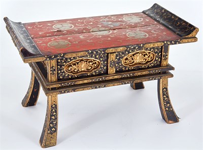 Lot 355 - Chinese Lacquer Leather Document Box, Chinese...