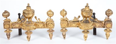 Lot 299 - Pair of Louis XVI Style Gilt-Bronze Chenets...