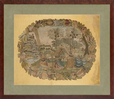 Lot 296 - Continental Silk-Needlework Fragmentary...