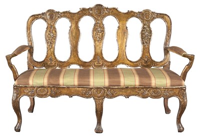 Lot 357 - Venetian Rococo Giltwood and Silvered 'Mecca'...