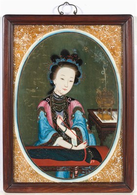 Lot 175 - Chinese Export Reverse Painting on Glass