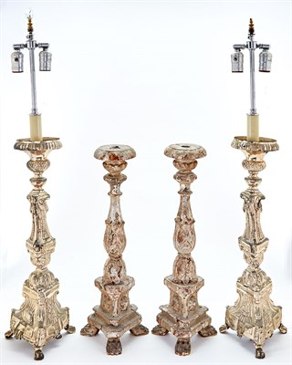 Lot 298 - Pair of Italian Silvered-Metal Altar...