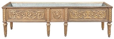 Lot 350 - Louis XVI Style Parcel-Gilt Wood Low Planter...