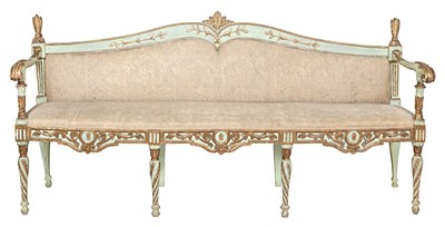 Lot 367 - Italian Neoclassical Painted and Parcel-Gilt...
