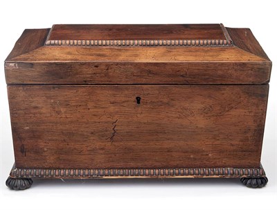 Lot 345 - William IV Rosewood Tea Caddy Second quarter...