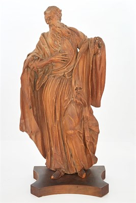 Lot 340 - Carved Wood Statue of a Male Saint 18th/19th...