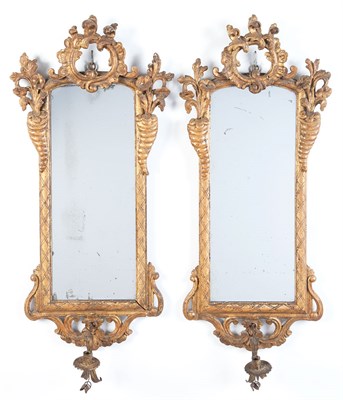 Lot 368 - Pair of Italian Neoclassical Giltwood and Tôle...