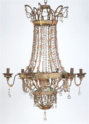Lot 317 - Italian Neoclassical Giltwood, Glass and Tôle...