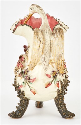 Lot 377 - Pair of Continental Glazed Majolica Pitchers...