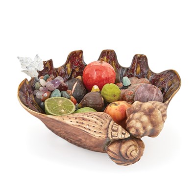 Lot 224 - Thai Glazed Ceramic Shell Form Center Bowl...