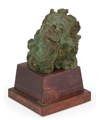 Lot 374 - Green Patinated-Bronze Head of a Woman 20th...