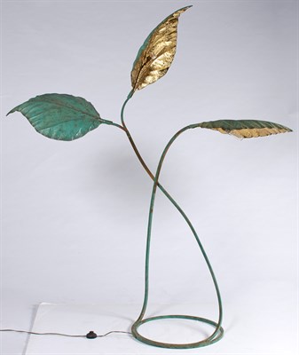Lot 217 - Tomasso Barbi Painted Brass Three Leaves Floor...