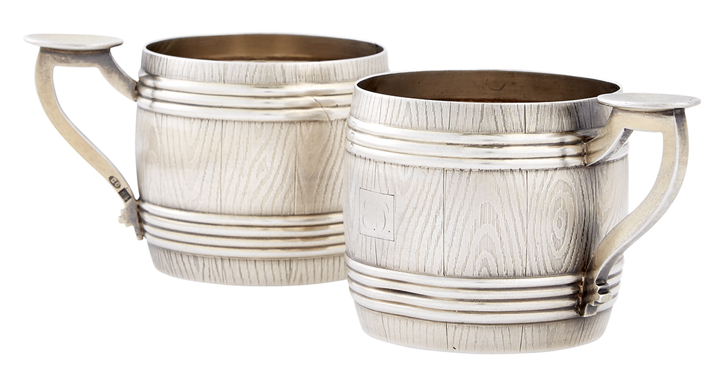 Lot 113 - Pair of Russian Silver-Gilt Trompe L'Oeil Tea...