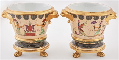 Lot 524 - Pair of French Porcelain Egyptian Revival...