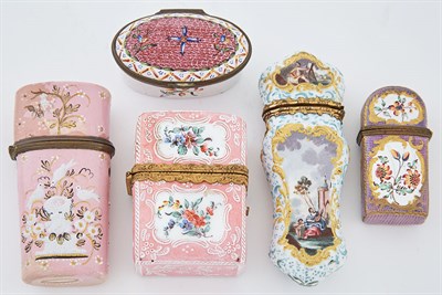 Lot 507 - Group of English Enamel Cases and Boxes...