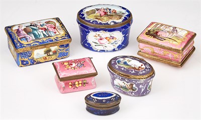 Lot 505 - Group of English Enamel Boxes 18th Century...
