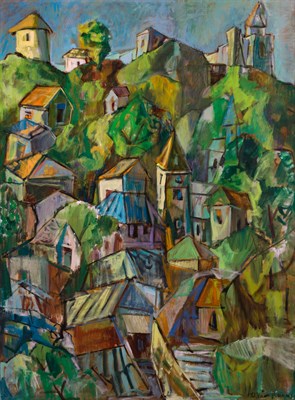 Lot 134 - William Barnett American, 1918-1992 Houses on...