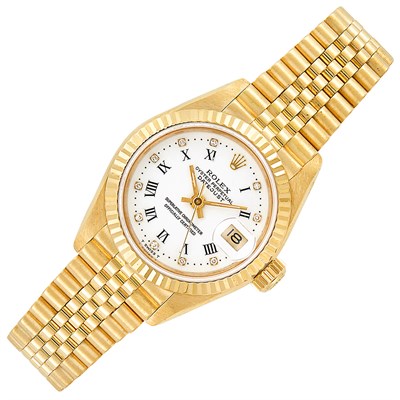 Lot 195 - Gold 'Oyster Perpetual DateJust' Wristwatch, Rolex, Ref. 69000A
