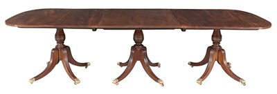 Lot 299 - Regency Mahogany Triple-Pedestal Dining Table...
