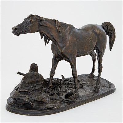 Lot 379 - Bronze Figure of an Arab Mare Entitled Jument...