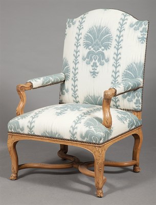 Lot 332 - Régence Style Beechwood Upholstered Fauteuil à...