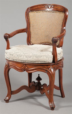 Lot 236 - Dutch Colonial Stained Hardwood and Caned...