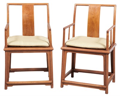 Lot 316 - Set of Four Chinese Huanghuali Armchairs