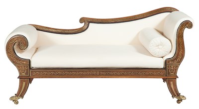 Lot 552 - Regency Brass-Inlaid Rosewood Daybed Circa...