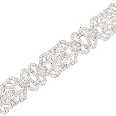 Lot 303 - Platinum and Diamond Bracelet