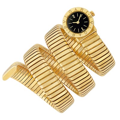 Lot 60 - Gold 'Serpenti Tubogas' Wristwatch, Bulgari