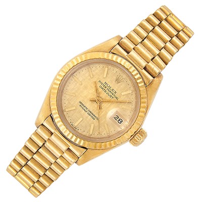Lot 11 - Gold 'Oyster Perpetual DateJust' Wristwatch, Rolex, Ref. 6900