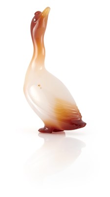 Lot 136 - Fabergé Agate Model of a Goose St. Petersburg,...