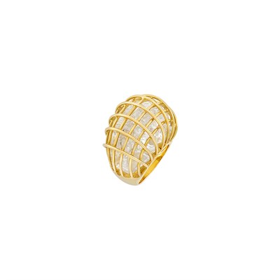 Lot 125 - Gold and Rock Crystal 'Cage' Ring, Verdura