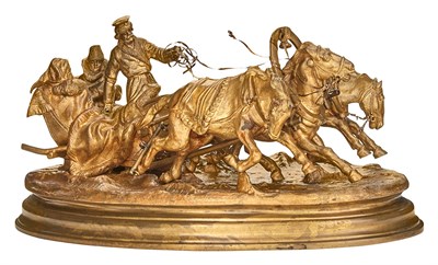 Lot 178 - Russian Gilt-Bronze Group of a Troika Cast by...