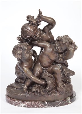 Lot 323 - Bronze Group of Three Mischievous Putti at...