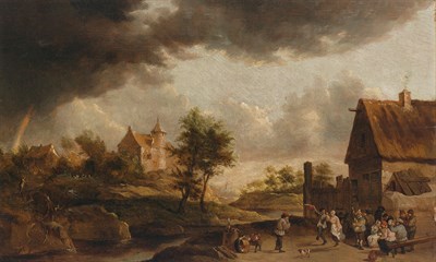 Lot 15 - Follower of David Teniers the Younger Village...
