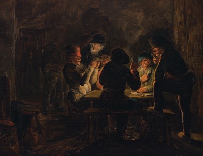 Lot 17 - Attributed to Adriaen Brouwer The Card Players...