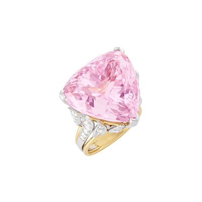 Lot 66 - Platinum, Gold, Kunzite and Diamond Ring