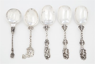 Lot 281 - Twelve Continental Silver Figural Handled...