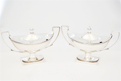Lot 258 - Pair of George III Sterling Silver Covered...