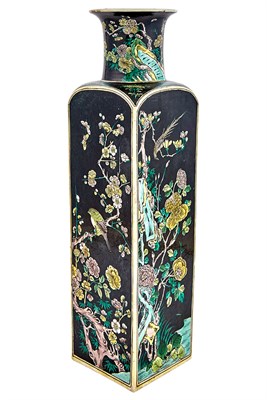 Lot 81 - Chinese Famille Noir Glazed Porcelain Vase...
