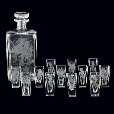 Lot 200 - Russian Glass Cordial Set Circa 1913...
