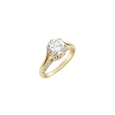Lot 281 - Two-Color Gold and Diamond Ring