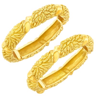 Lot 269 - Pair of Gold Bangle Bracelets