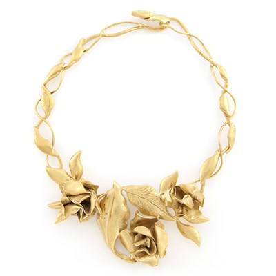 Lot 1448 - Silver-Gilt Flower Necklace